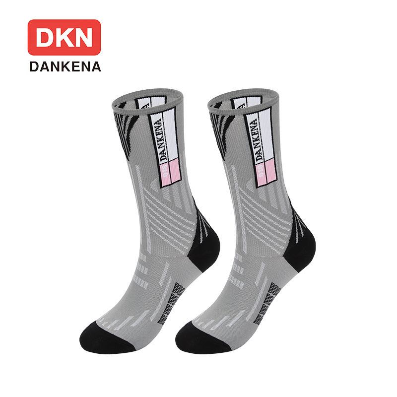DANKENA P Letters Socks Knee High Socks Nylon Lycra High Elastic Fashion Socks